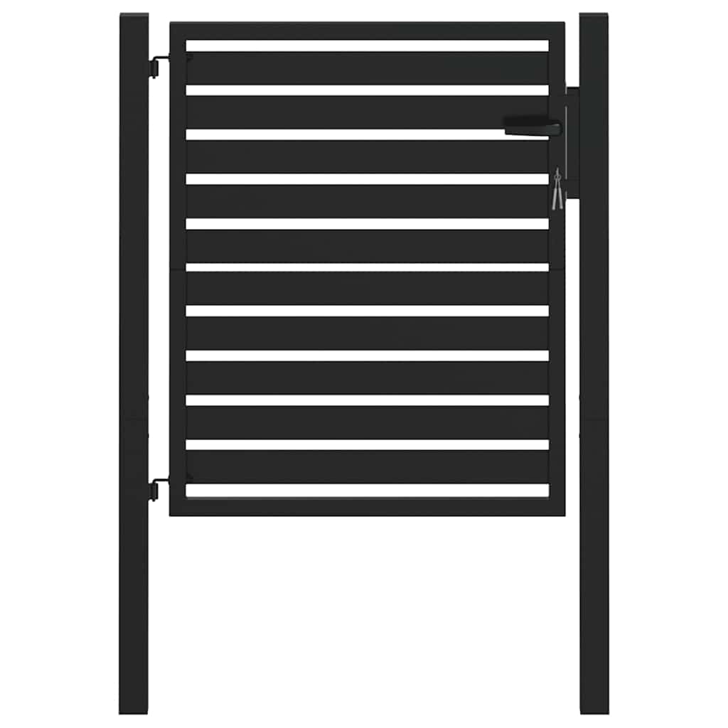 vidaXL Gartentor Abschließbar Schwarz 100x100 cm Aluminium