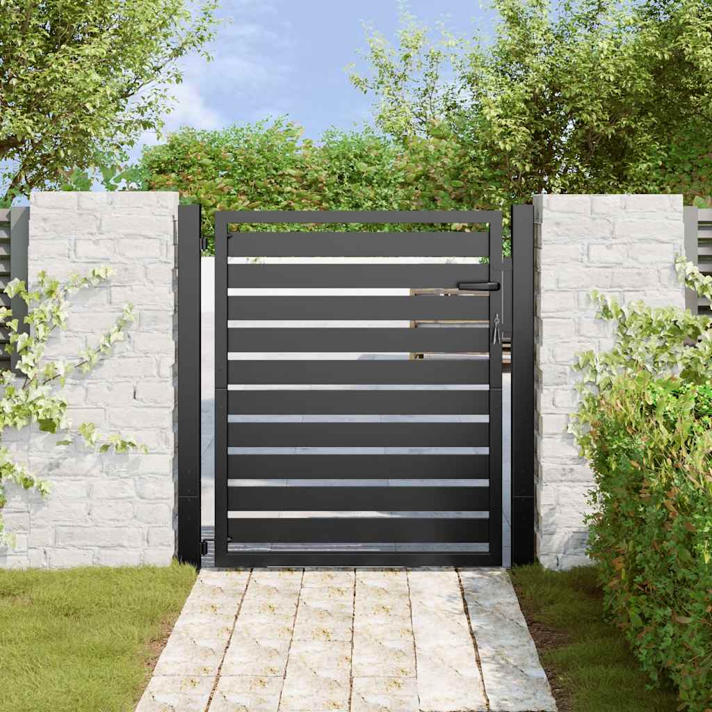 vidaXL Gartentor Abschließbar Schwarz 100x100 cm Aluminium