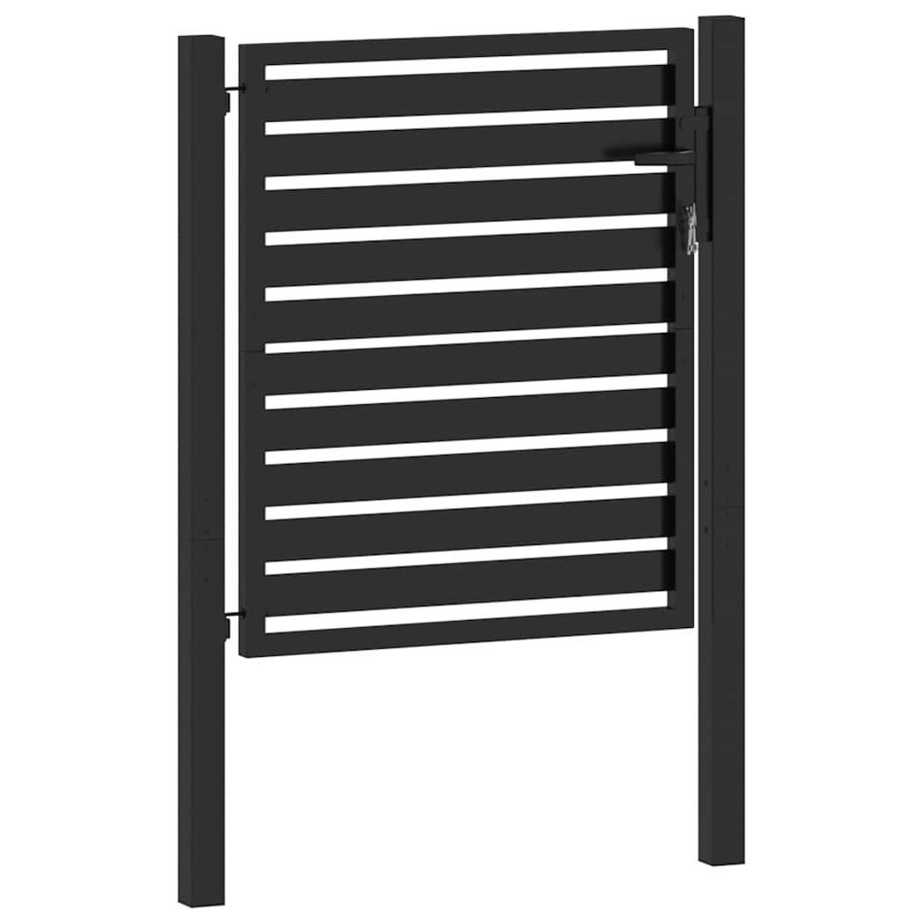 vidaXL Gartentor Abschließbar Schwarz 100x100 cm Aluminium