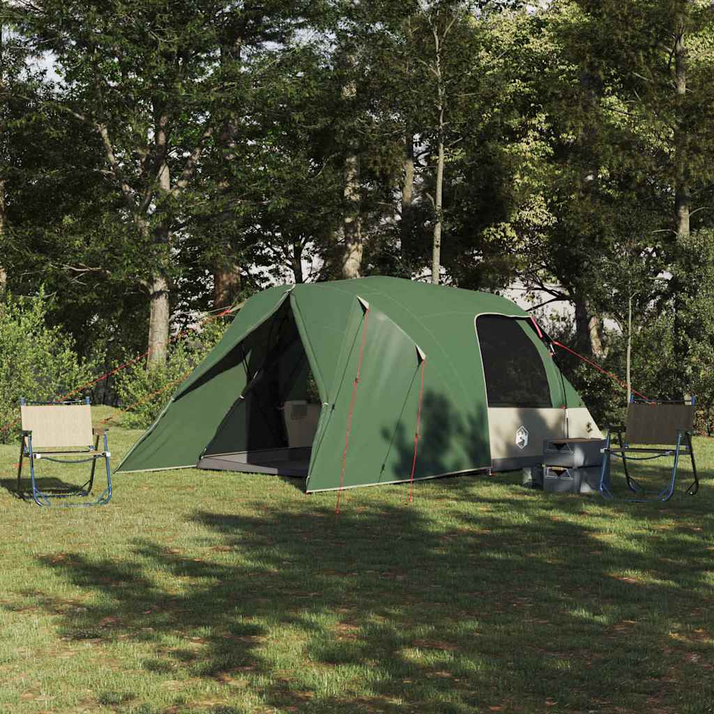 vidaXL Dome Zelt für 4 Personen mit Dach Grün 455 x 252 x 178 cm