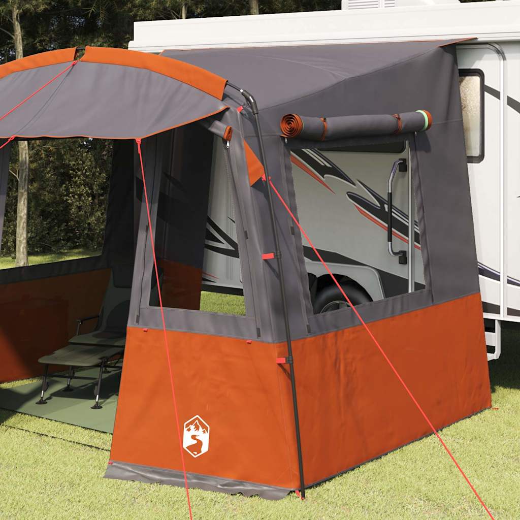 vidaXL Heckzelte für Wohnwagen Grau und Orange 352 x 250 x 240 cm