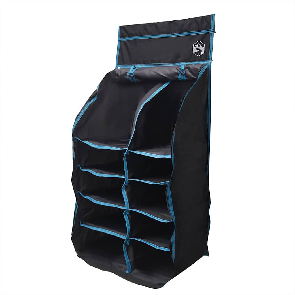 vidaXL Hängender Zeltorganizer mit 10 Taschen mit Speicher Schwarz