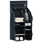 vidaXL Hängender Zeltorganizer mit 10 Taschen mit Speicher Schwarz