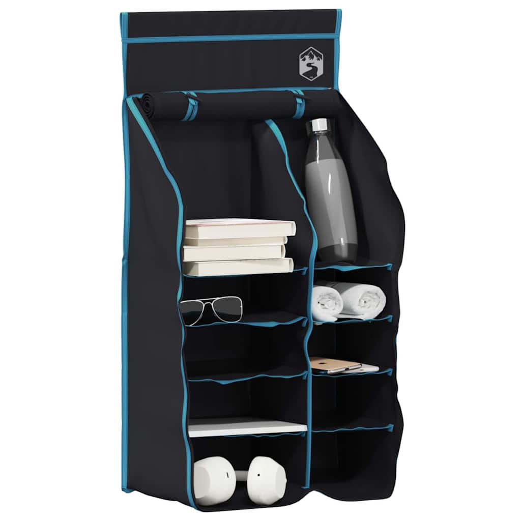 vidaXL Hängender Zeltorganizer mit 10 Taschen mit Speicher Schwarz