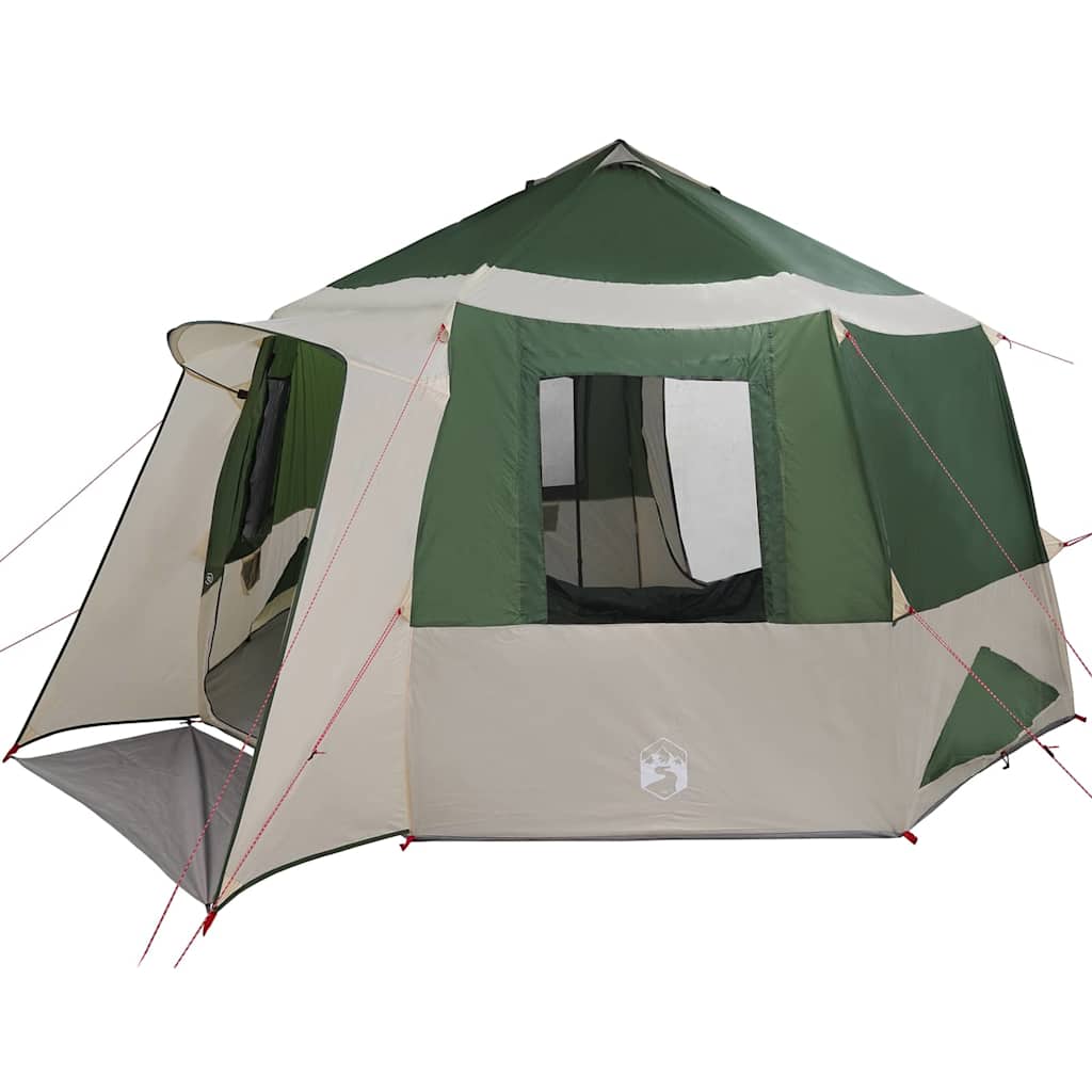 vidaXL Kabine Zelt 12-Personen Grün und Weiß 405 x 405 x 273 cm