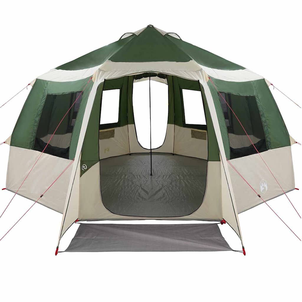 vidaXL Kabine Zelt 12-Personen Grün und Weiß 405 x 405 x 273 cm