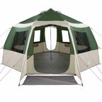 vidaXL Kabine Zelt 12-Personen Grün und Weiß 405 x 405 x 273 cm