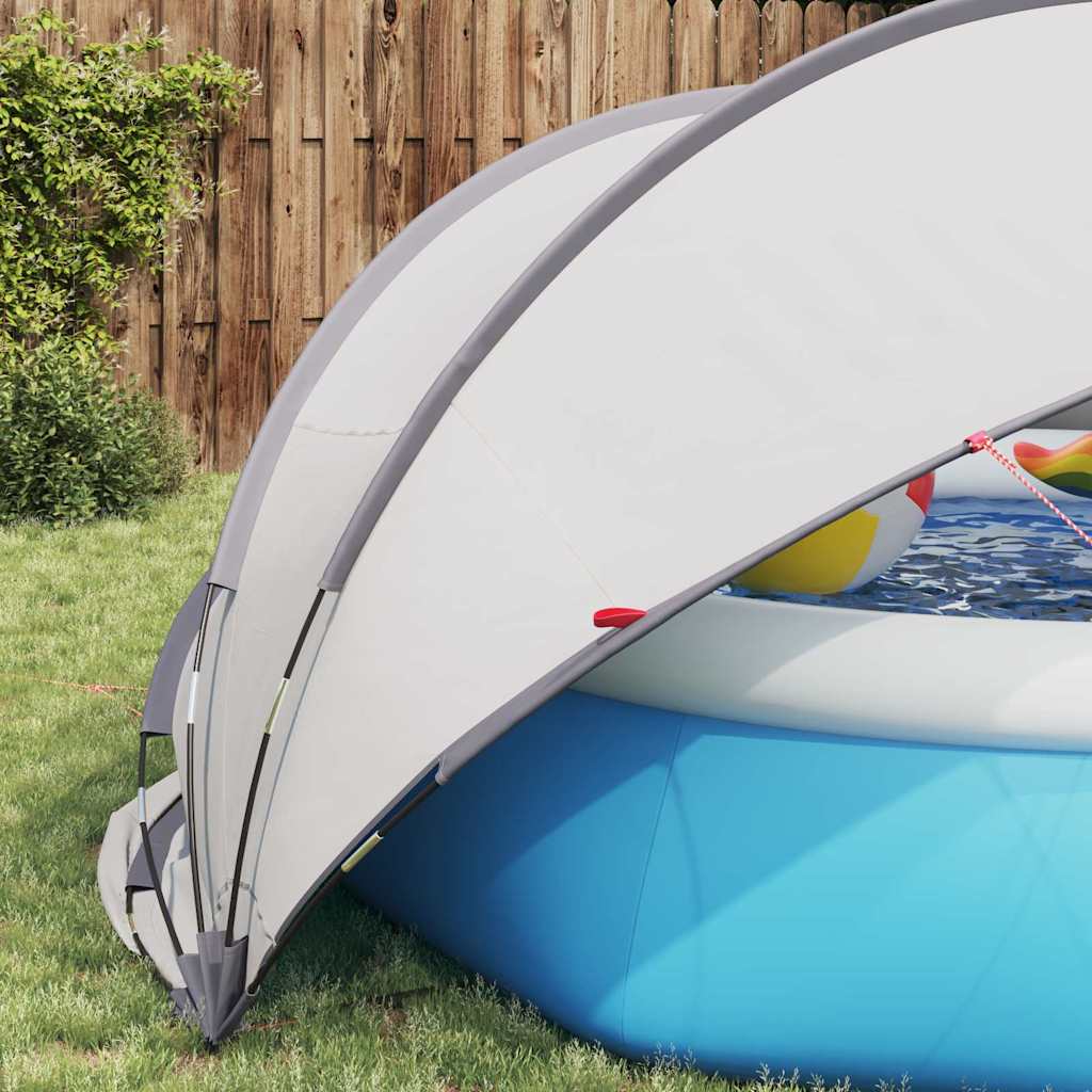 vidaXL Pool-Dome Grau und Orange 336 x 322 x 160 cm
