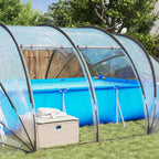 vidaXL Poolzelt Kuppel Transparent 538 x 440 x 204 cm PVC