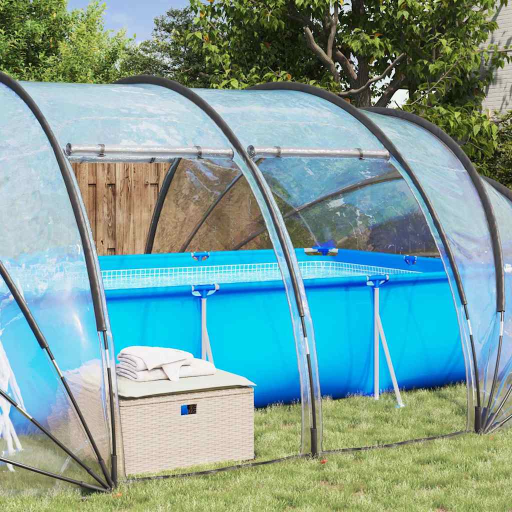 vidaXL Poolzelt Kuppel Transparent 538 x 440 x 204 cm PVC