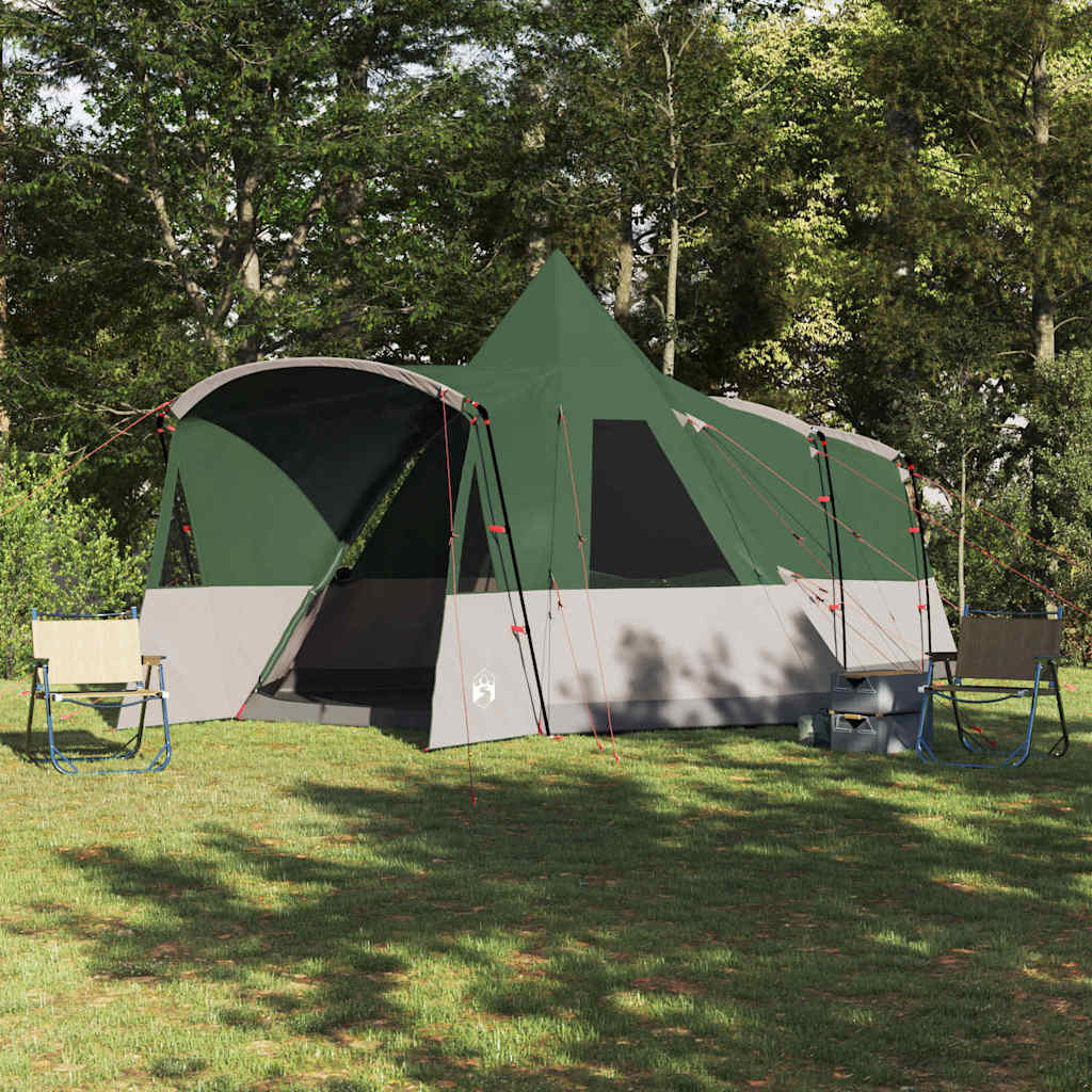 vidaXL Teepee Zelt für 8 Personen mit Dach Grün 720 x 465 x 295 cm