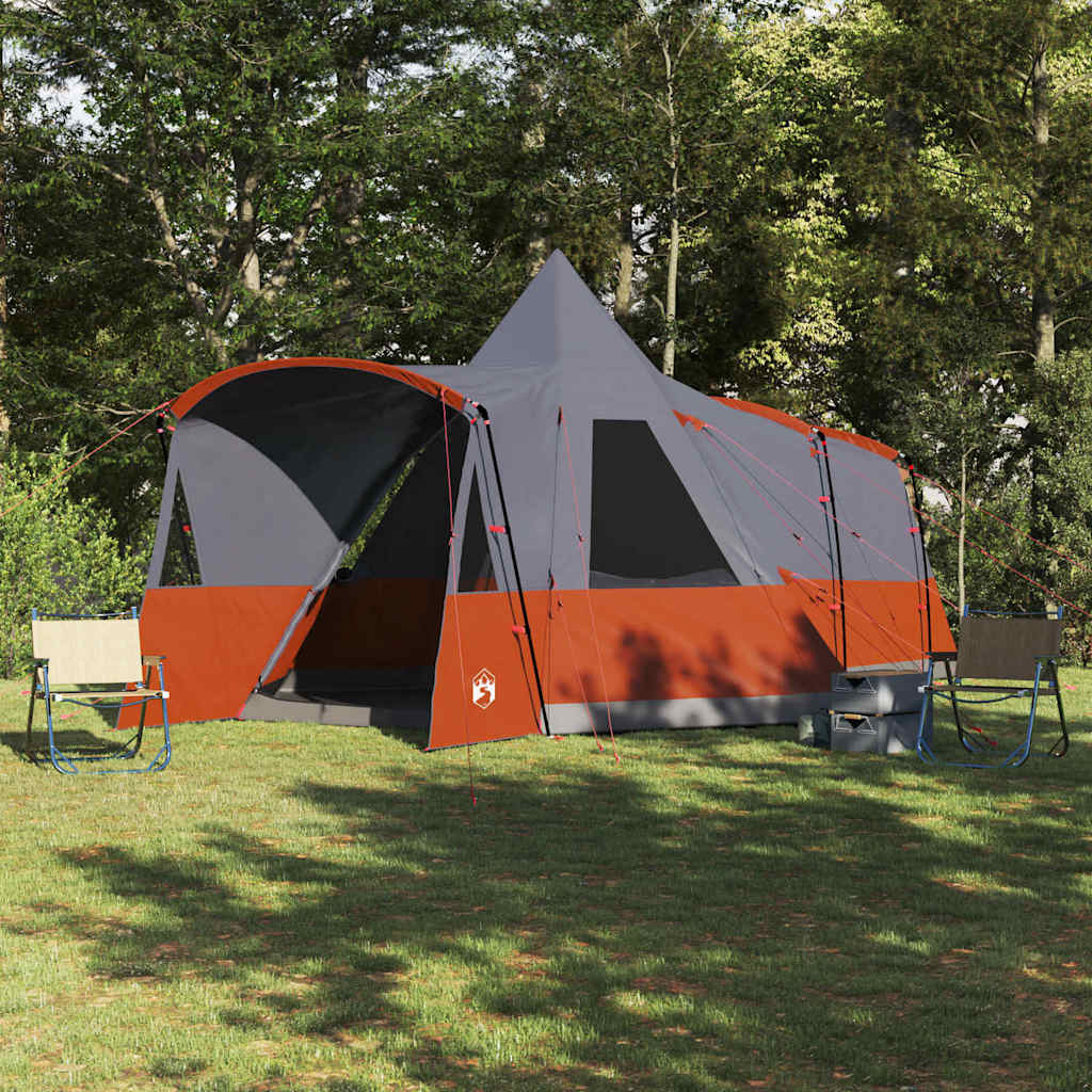 vidaXL Teepee Zelt für 8 Personen Grau und Orange 720 x 465 x 295 cm