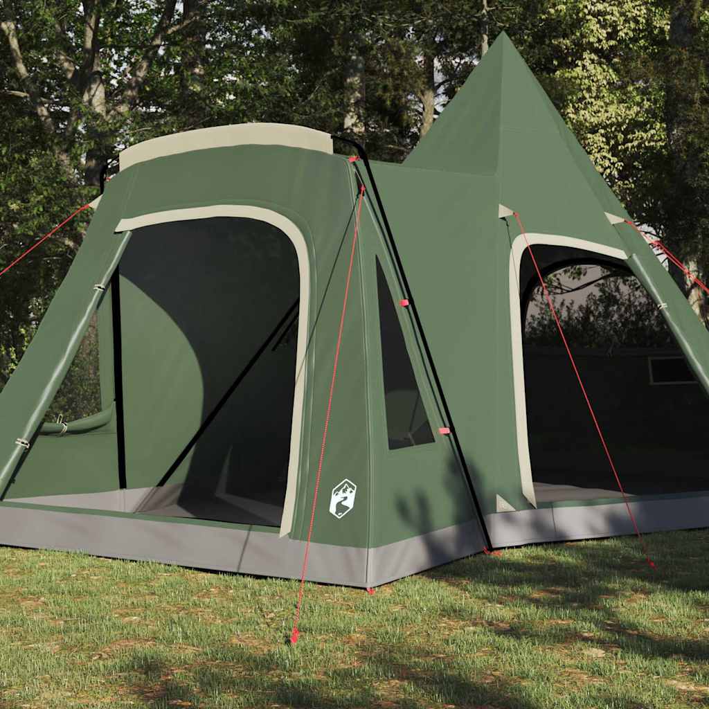 vidaXL Teepee Zelt für 5 Personen mit Dach Grün 545 x 450 x 295 cm