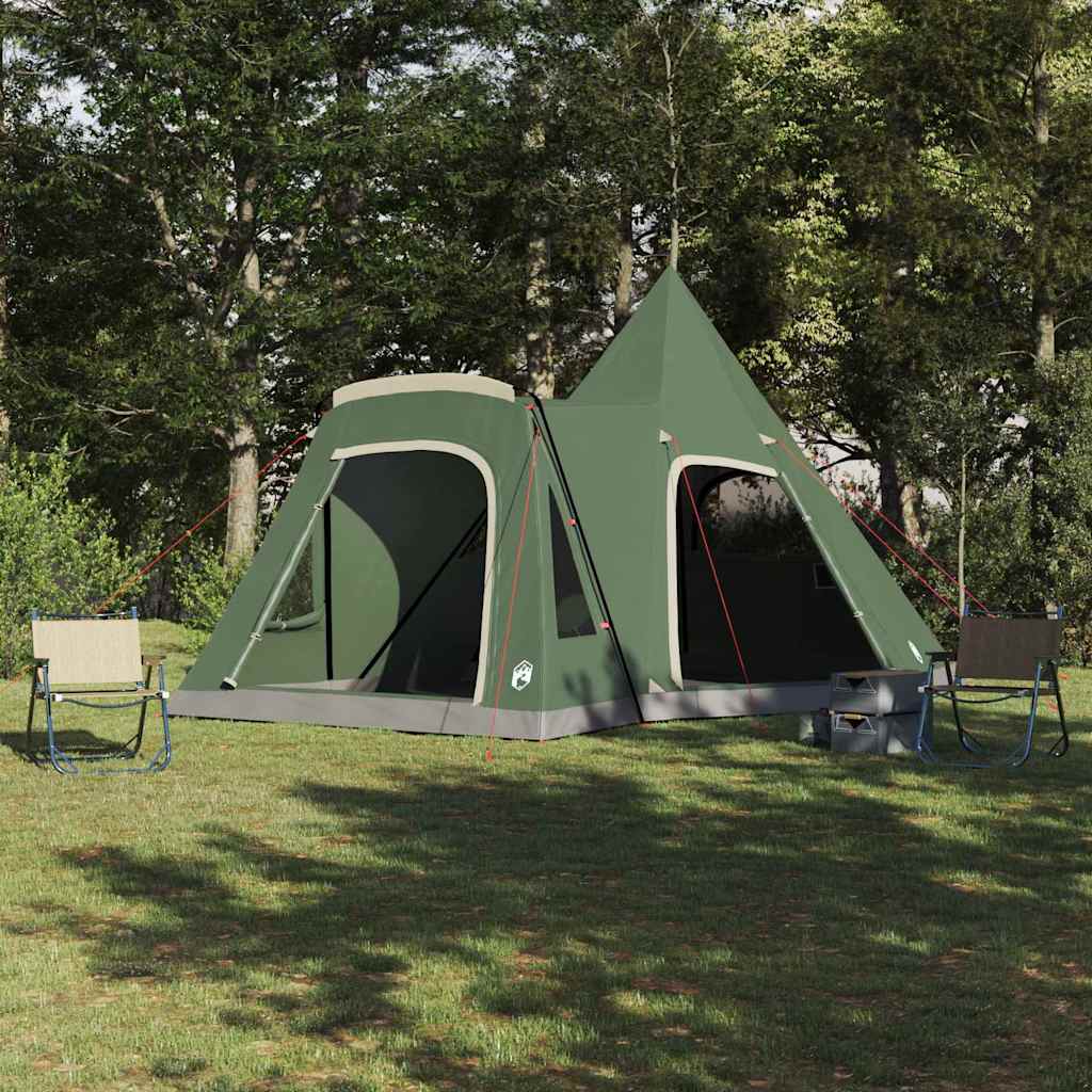 vidaXL Teepee Zelt für 5 Personen mit Dach Grün 545 x 450 x 295 cm