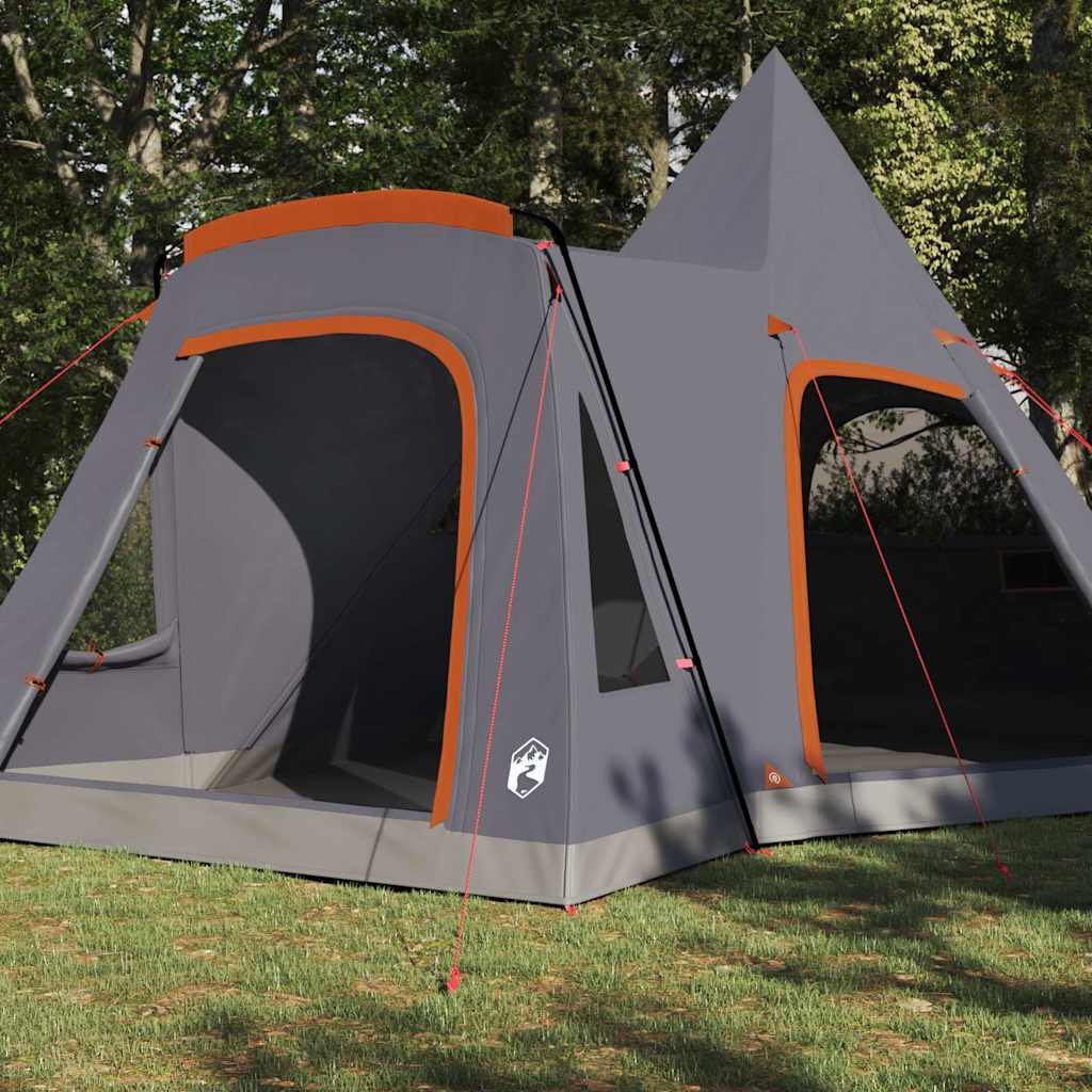 vidaXL Teepee Zelt für 5 Personen Grau und Orange 545 x 450 x 295 cm