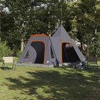 vidaXL Teepee Zelt für 5 Personen Grau und Orange 545 x 450 x 295 cm