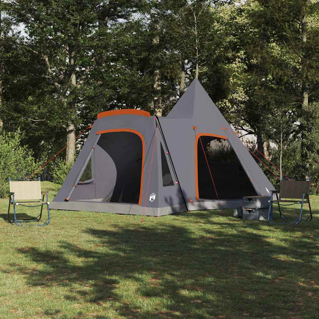 vidaXL Teepee Zelt für 5 Personen Grau und Orange 545 x 450 x 295 cm