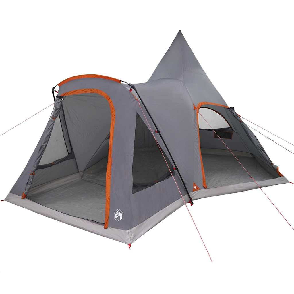 vidaXL Teepee Zelt für 5 Personen Grau und Orange 545 x 450 x 295 cm