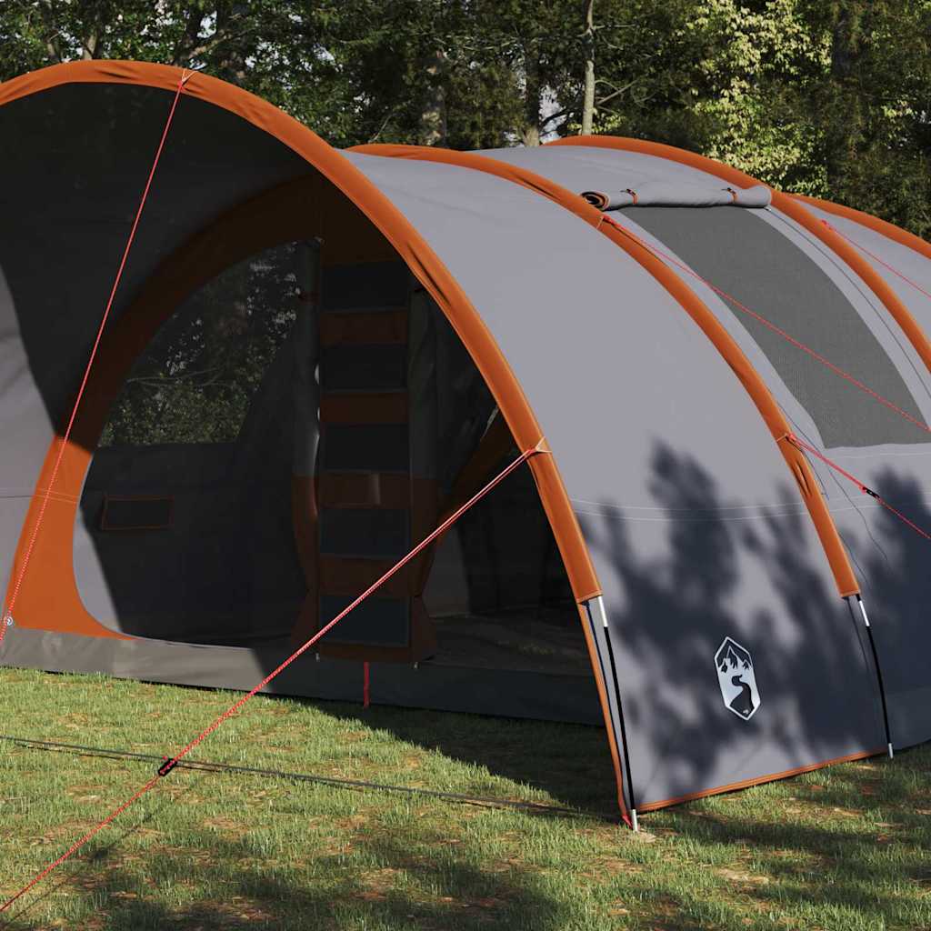 vidaXL Tunnelzelt für 8 Personen Grau und Orange 710 x 460 x 245 cm