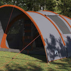 vidaXL Tunnelzelt für 8 Personen Grau und Orange 710 x 460 x 245 cm