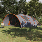 vidaXL Tunnelzelt für 8 Personen Grau und Orange 710 x 460 x 245 cm
