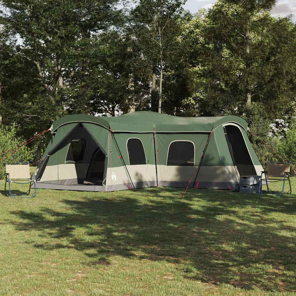 vidaXL Zelt für 16 Personen mit Dach Grün 680 x 510 x 210 cm