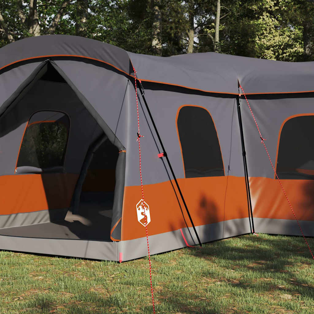 vidaXL Zelt für 16 Personen Grau und Orange 680 x 510 x 210 cm