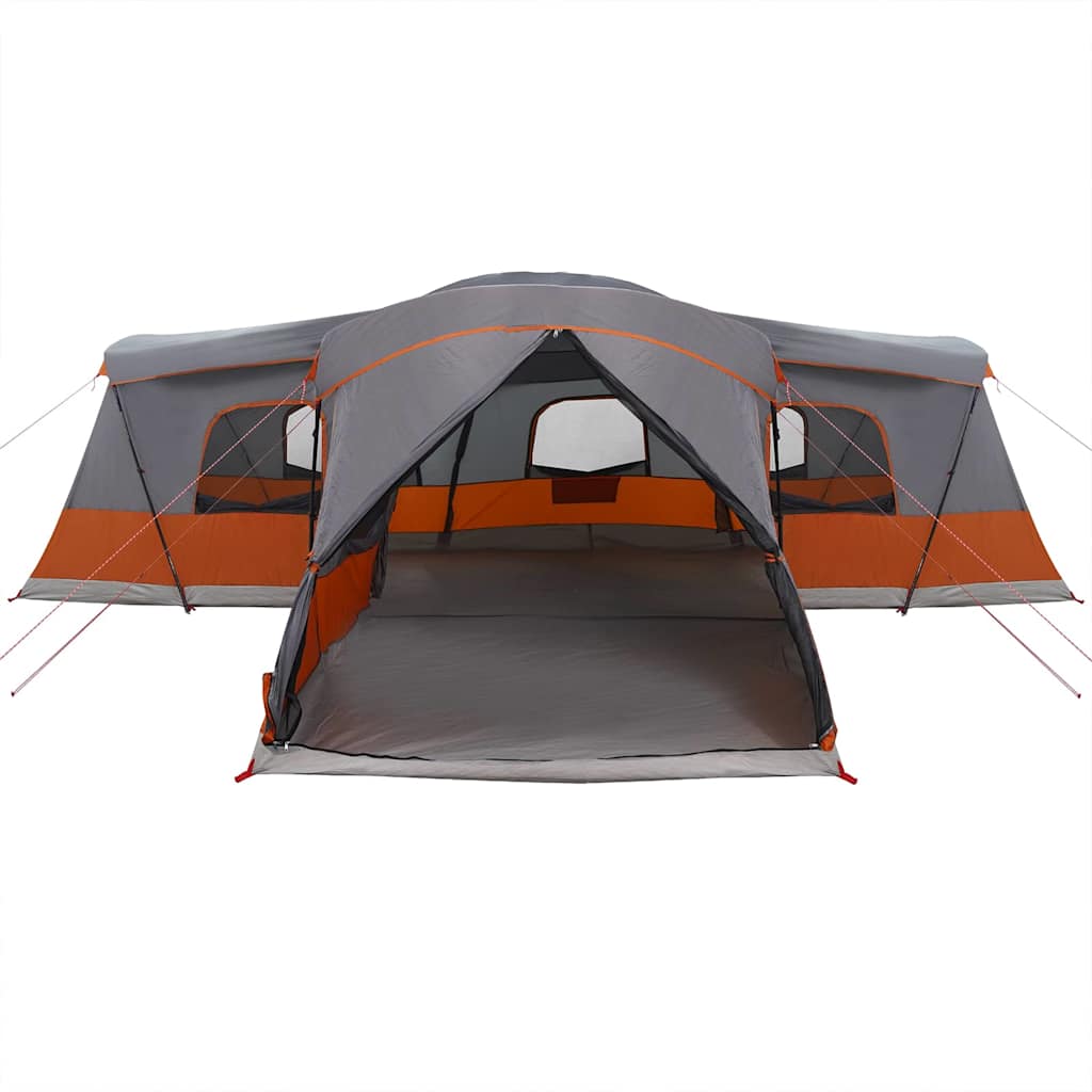 vidaXL Zelt für 16 Personen Grau und Orange 680 x 510 x 210 cm