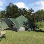vidaXL Teepee Zelt für 7 Personen Grün und Grau 600 x 600 x 347 cm