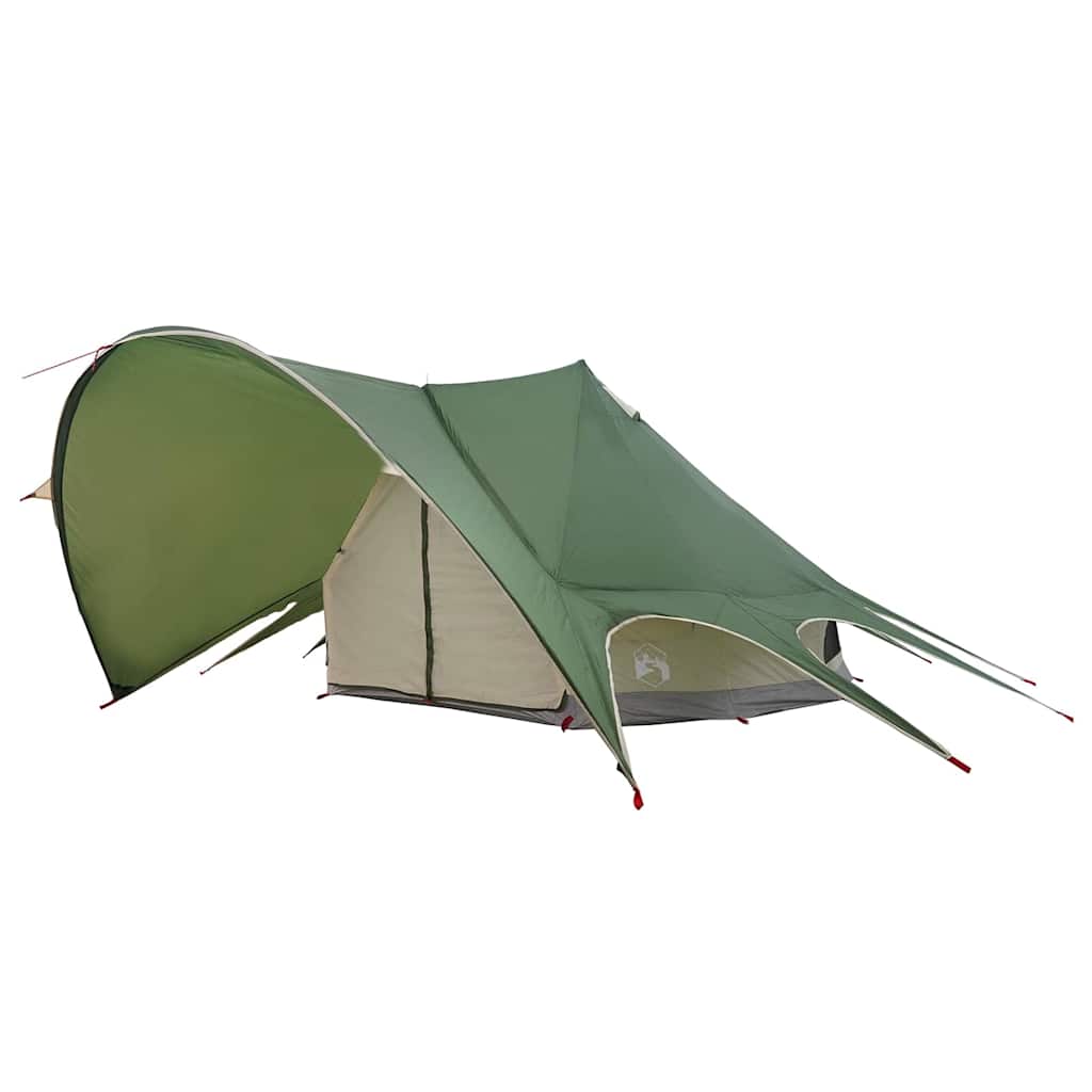 vidaXL Teepee Zelt für 7 Personen Grün und Grau 600 x 600 x 347 cm