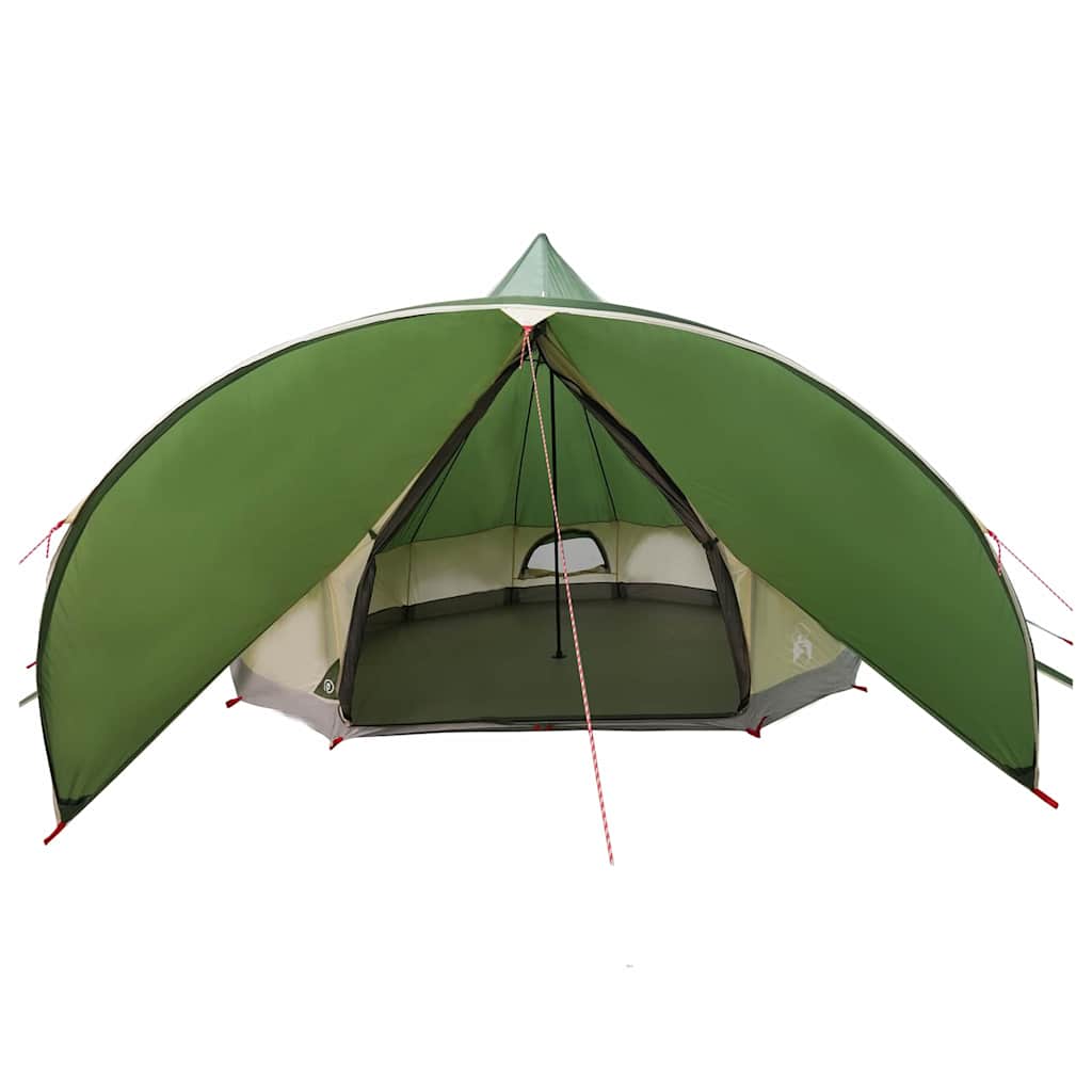 vidaXL Teepee Zelt für 7 Personen Grün und Grau 600 x 600 x 347 cm