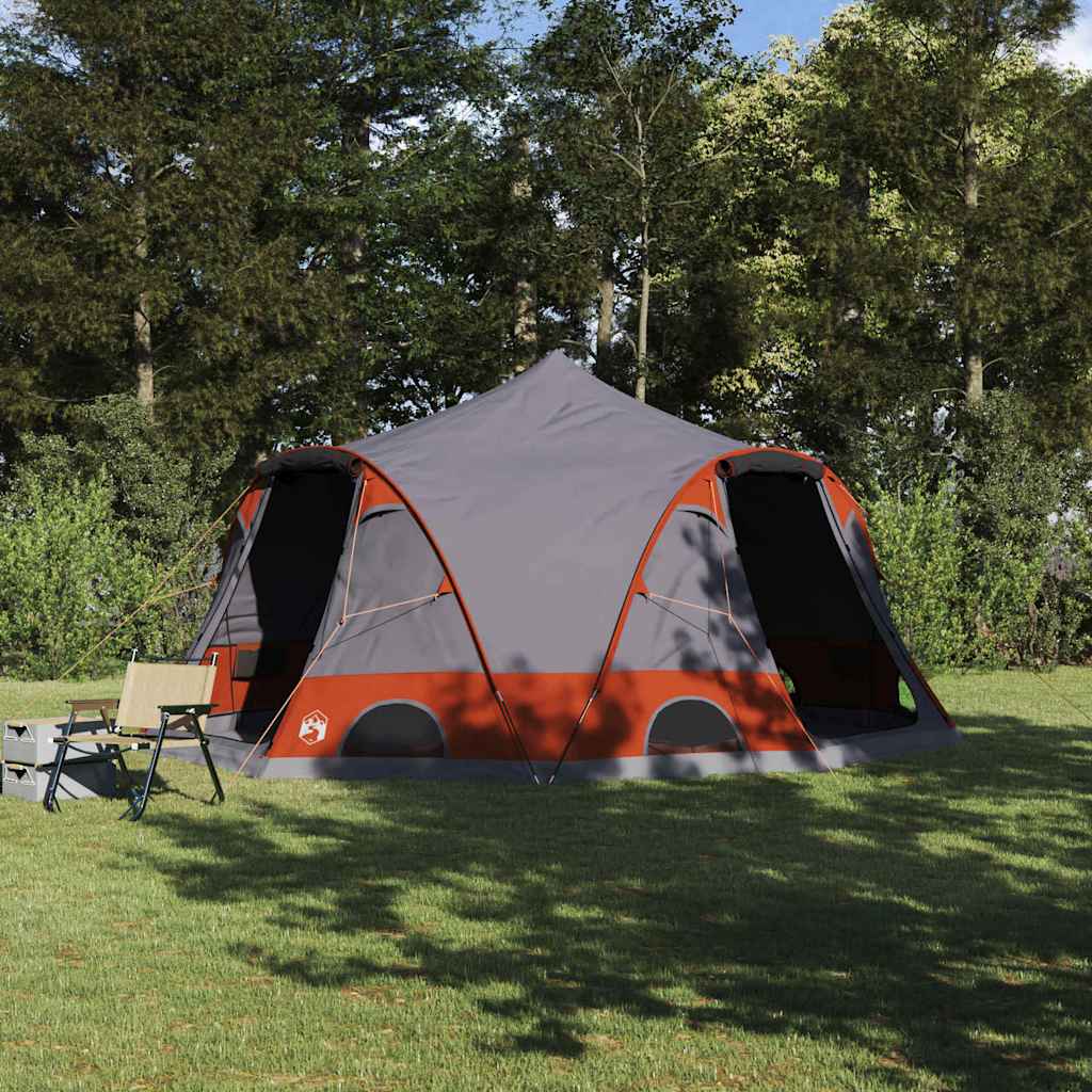 vidaXL Dome Zelt für 4 Personen Grau und Orange 455 x 252 x 178 cm