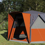 vidaXL Zelt für 6 Personen mit Dach Grau und Orange 425 x 396 x 222 cm