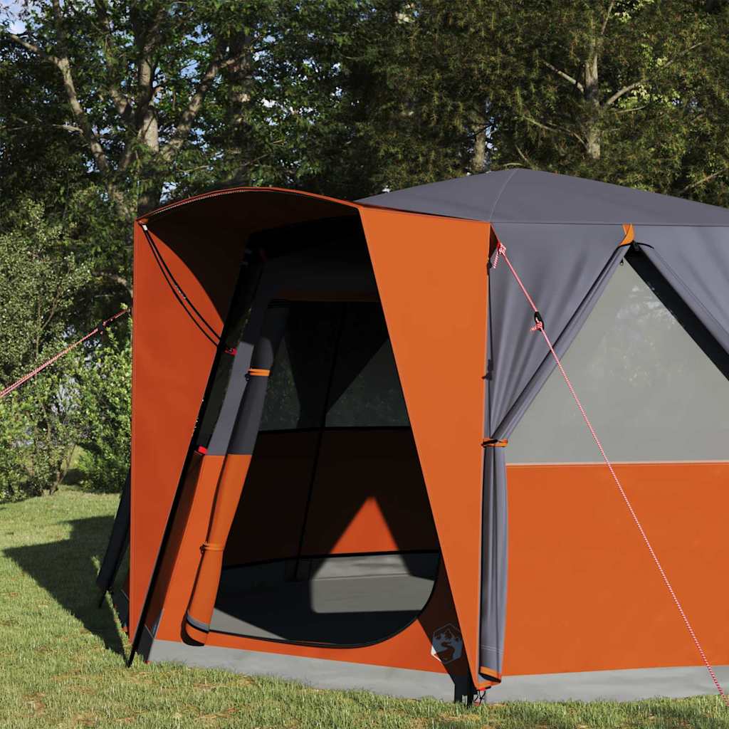 vidaXL Zelt für 6 Personen mit Dach Grau und Orange 425 x 396 x 222 cm