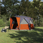 vidaXL Zelt für 6 Personen mit Dach Grau und Orange 425 x 396 x 222 cm