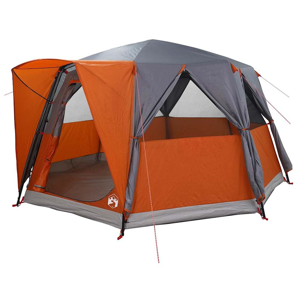vidaXL Zelt für 6 Personen mit Dach Grau und Orange 425 x 396 x 222 cm