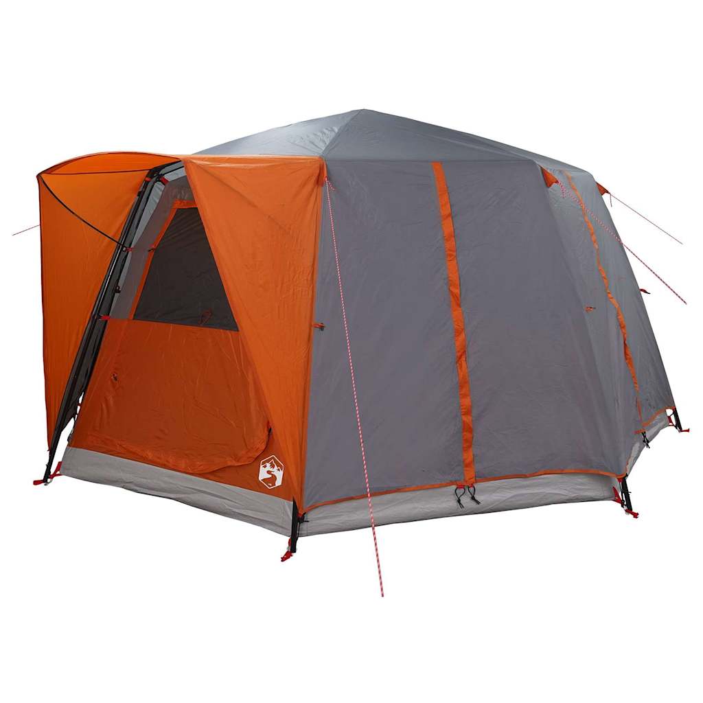 vidaXL Zelt für 6 Personen mit Dach Grau und Orange 425 x 396 x 222 cm