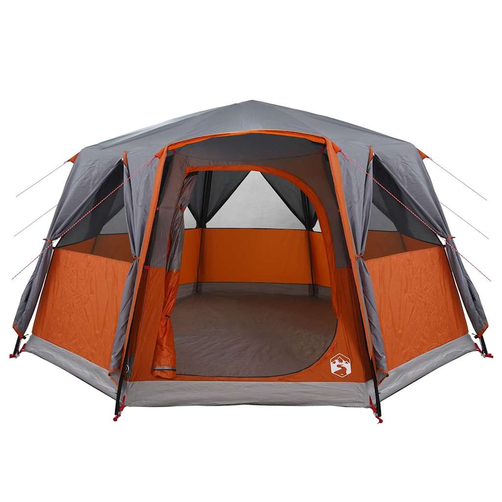 vidaXL Zelt für 6 Personen mit Dach Grau und Orange 425 x 396 x 222 cm