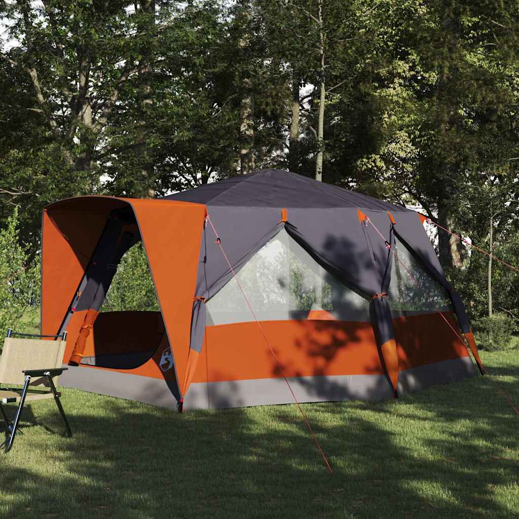 vidaXL Kabinenzelt für 7 Personen Grau und Orange 400 x 350 x 212 cm