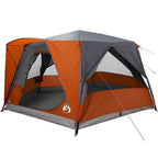 vidaXL Kabinenzelt für 7 Personen Grau und Orange 400 x 350 x 212 cm
