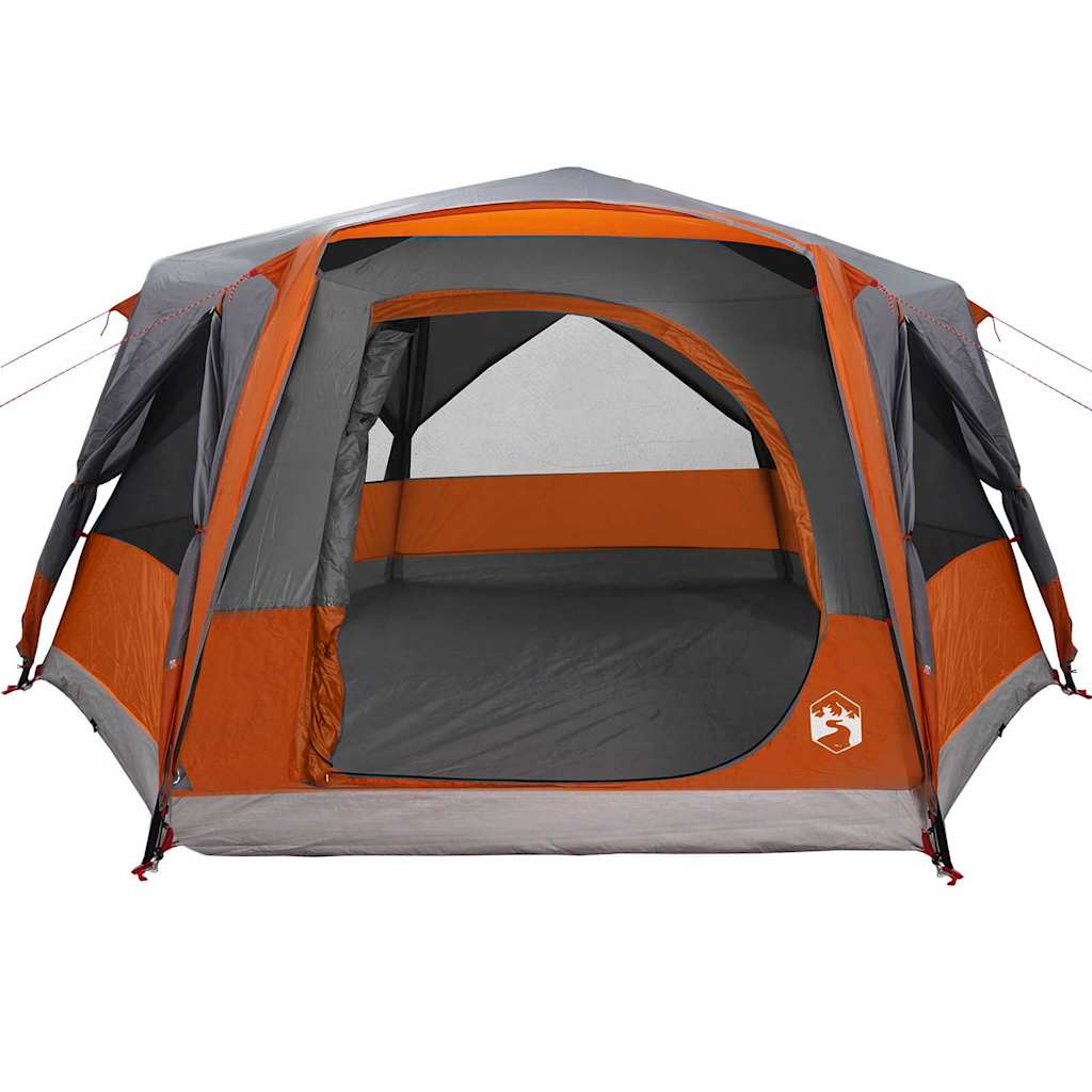 vidaXL Kabinenzelt für 7 Personen Grau und Orange 400 x 350 x 212 cm
