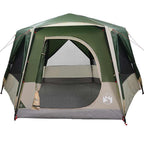 vidaXL Kabinenzelt für 5 Personen Grün und Weiß 333 x 317 x 194 cm