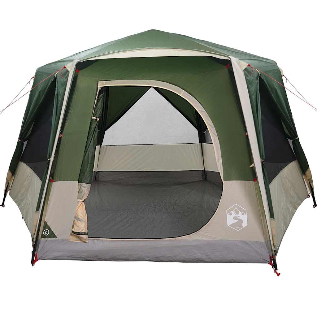 vidaXL Kabinenzelt für 5 Personen Grün und Weiß 333 x 317 x 194 cm