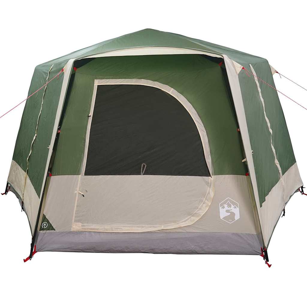 vidaXL Kabinenzelt für 5 Personen Grün und Weiß 333 x 317 x 194 cm