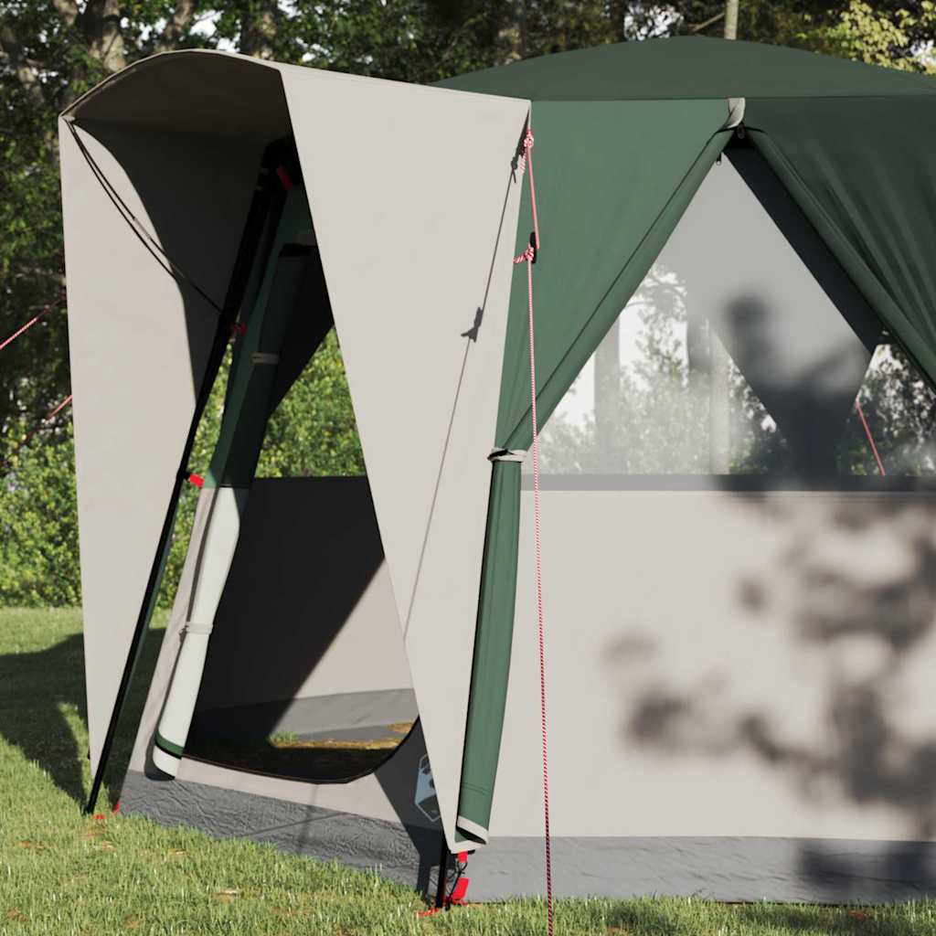 vidaXL Cabin Zelt 3-Personen mit Dach Grün und Weiß 320 x 320 x 203 cm