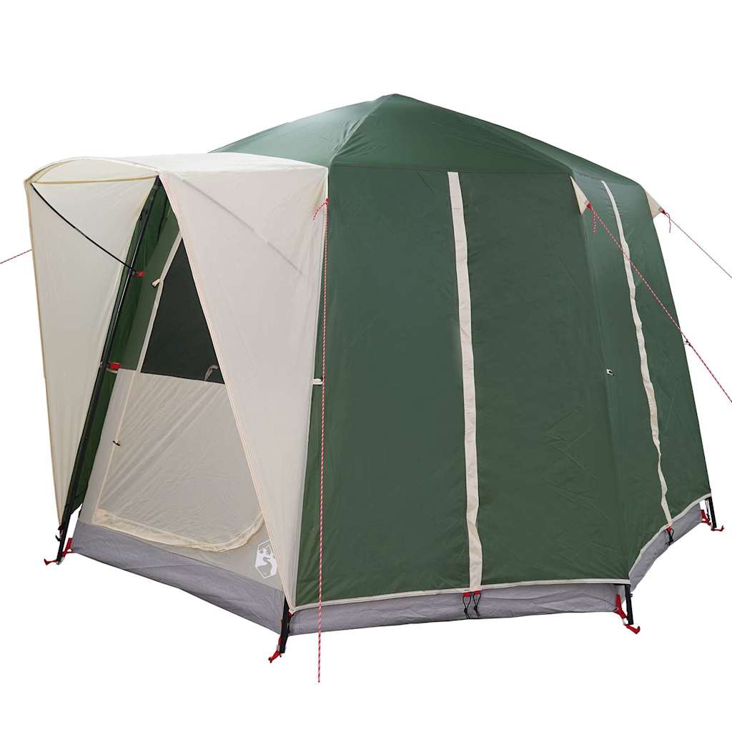 vidaXL Cabin Zelt 3-Personen mit Dach Grün und Weiß 320 x 320 x 203 cm