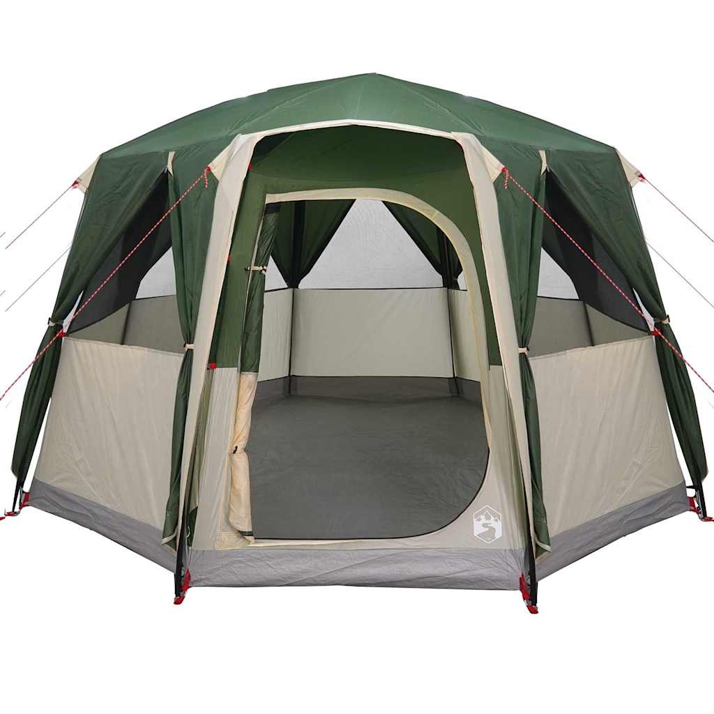 vidaXL Cabin Zelt 3-Personen mit Dach Grün und Weiß 320 x 320 x 203 cm