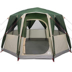 vidaXL Cabin Zelt 3-Personen mit Dach Grün und Weiß 320 x 320 x 203 cm