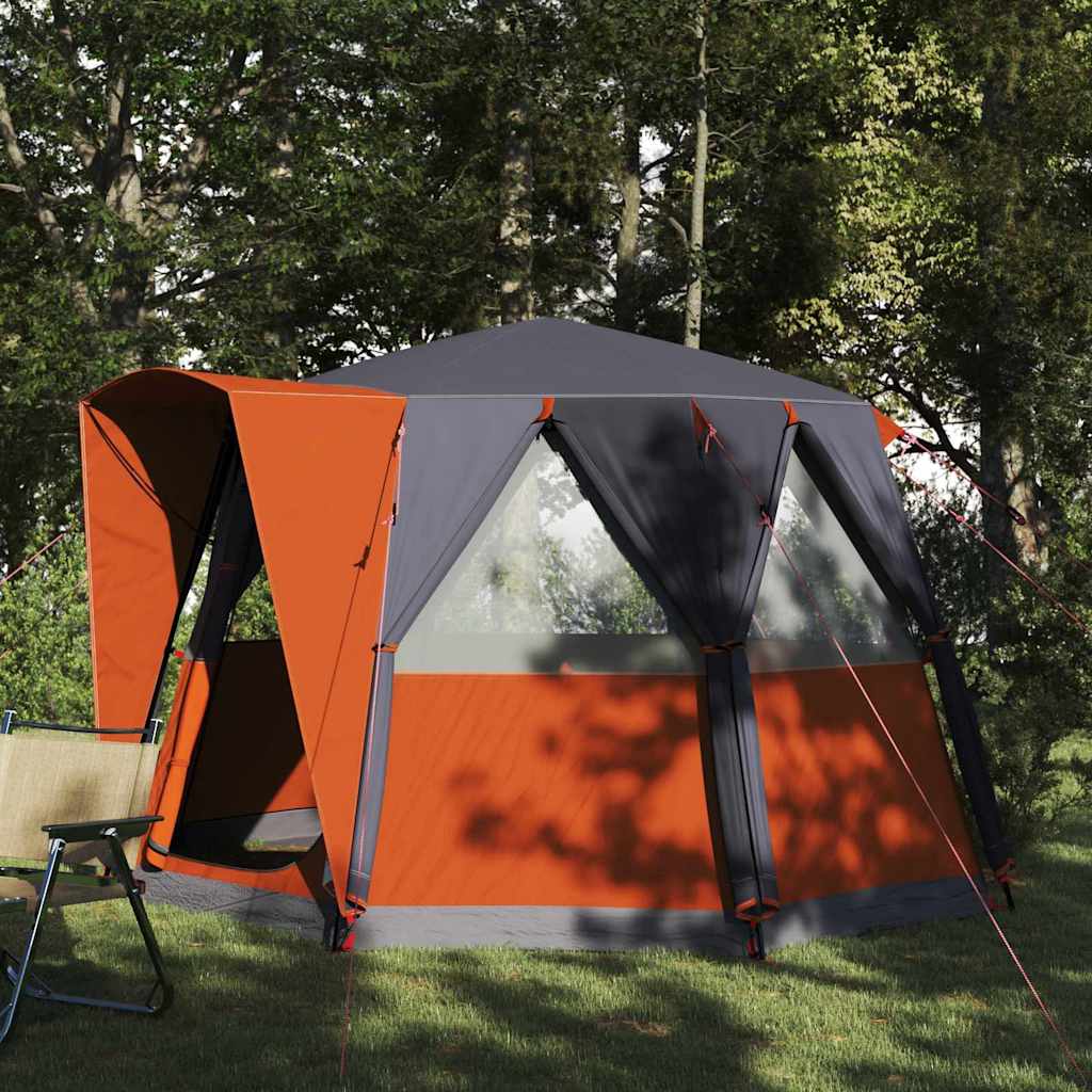 vidaXL Cabin Zelt 3-Personen Grau und Orange 320 x 320 x 203 cm