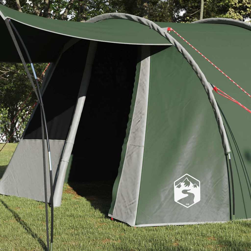 vidaXL Tunnelzelt 4-Personen mit Dach Grün und Weiß 740 x 370 x 220 cm